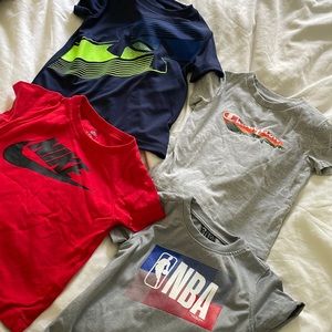 4 2T t shirts, underarmour, Nike, champion and NBA